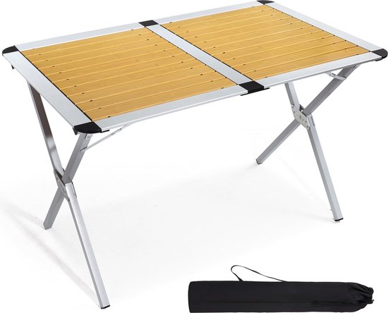 TIMBER RIDGE Campingtafel, inklapbaar, 125 x 80 cm, in hoogte verstelbaar, XXL, klaptafel, camping, multifunctionele tuintafel, draagbare vouwtafel, groot, voor 6 personen, voor outdoor, picknick