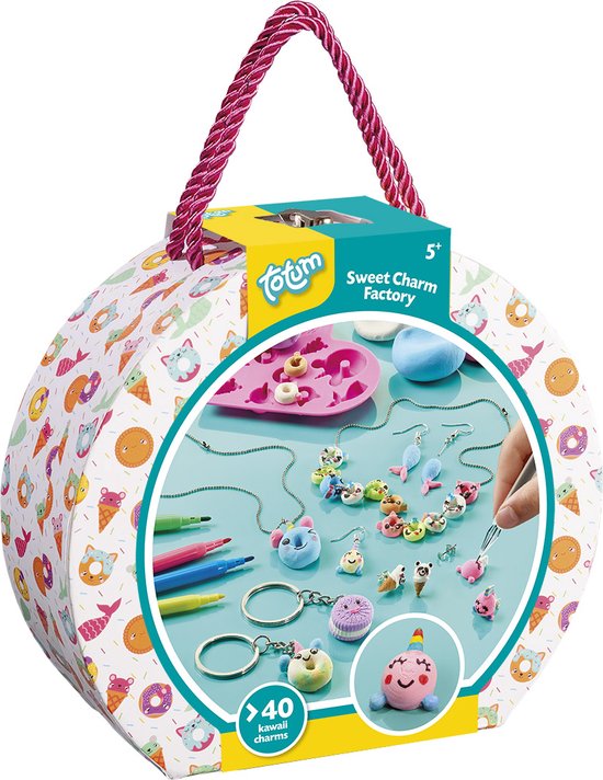 Totum Sweet charm factory knutsel koffertje sieraden, armbandjes maken creatief speelgoed meisjes vanaf 5 jaar cadeautip