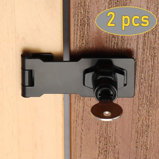 Foto: Gesp voor hasp slot haspvergrendeling van metaal 2 verpakkingen van 7 5 cm 3 inch lock hasp met sleutelsluiting en sleutelsluiting van metaal voor deuren kasten en ramen