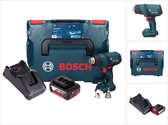 Bosch GHG 18V-50 Professionele snoerloze heteluchtblazer 18 V 300° C / 500° C + 1x accu 4.0 Ah + lader + L-Boxx