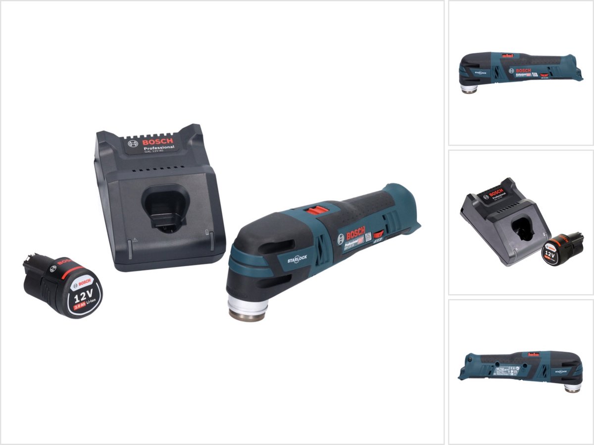 Bosch GOP 12V-28 Professionele Draadloze Multi-Cutter Starlock Brushless + 1x accu 2.0 Ah + lader