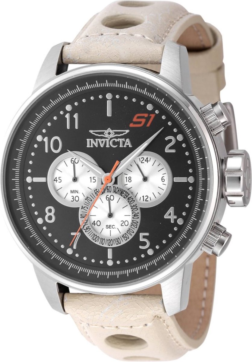 Invicta S1 Rally 45914 Heren Horloge - Waterdicht - Analoog - Quartz Uurwerk - Roestvrij Staal met grijze Wijzerplaat - 48mm