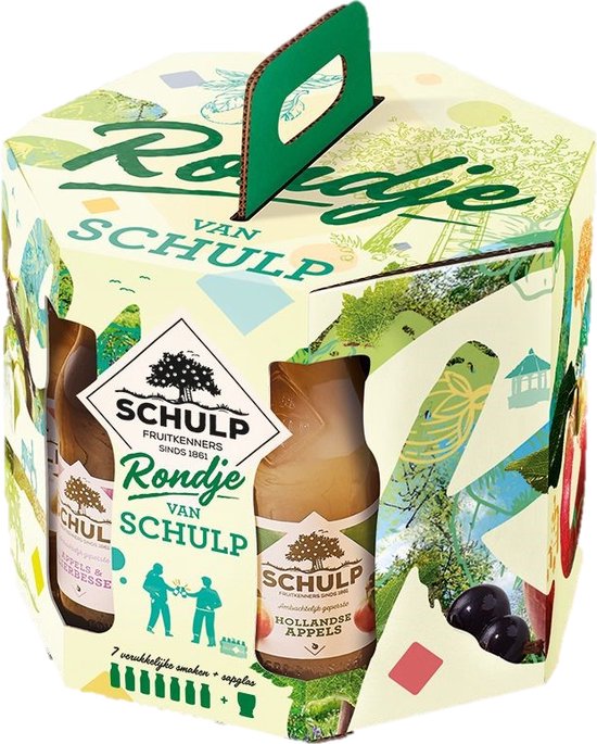 Rondje van Schulp Vruchtensappen met origioneel glas - 7 x 200 ml