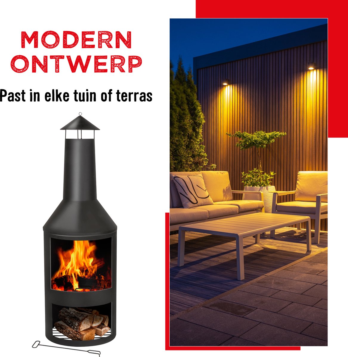BBQ Collection Tuinhaard - Terrashaard 36 x 36 x 150 cm - Buitenhaard BBQ Collection Tuinhaard - Terrashaard 36 x 36 x 150 cm - Buitenhaard