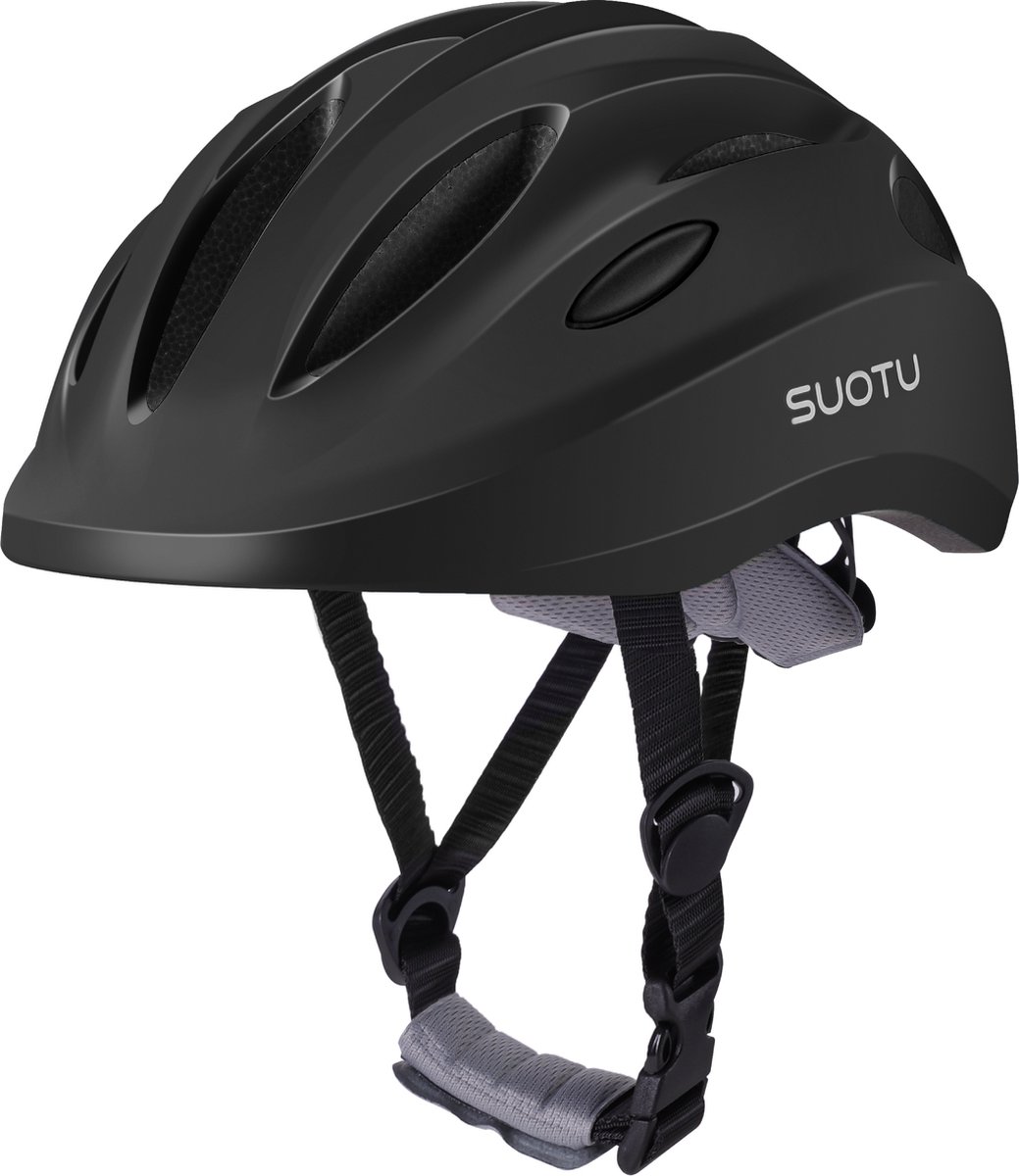 Suotu Kinderhelm - Buitenspeelgoed - helm - fietshelm kind - Fietshelm Jongens en Meisjes - S - 52-56CM - Zwart