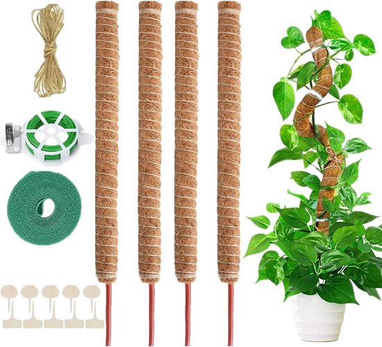 Foto: Monstera plantenstok flexibele mosstaaf klimhulp plantenstaaf set van 4 moss rod plant pole climbing