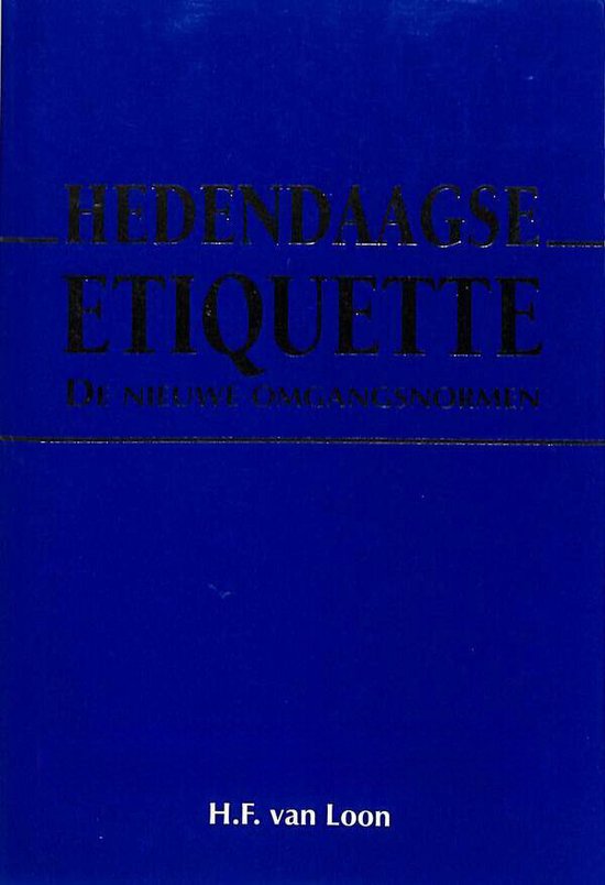 HEDENDAAGSE ETIQUETTE - cover