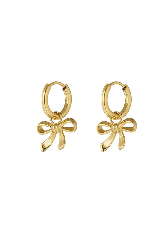 Bijoutheek Boucles d'oreilles pendantes D'oreilles Noeud Papillon Goud