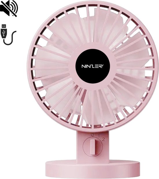 Mini USB ventilator stil en compact voor bureau, laptop, tafel – Ninzer roze kleine ventilator