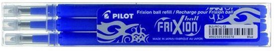 Foto: Pilot balpenvulling frixion ball clicker blauw etui van 3 stuks