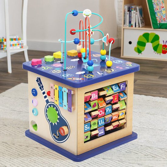 Buxibo Montessori Activiteitenkubus - Busy Board Stimulatie voor Peuter Ontwikkelling Intelligentie - Interactieve Speelhuis voor Vaardigheden en Moto van Buxibo — afbeelding 4