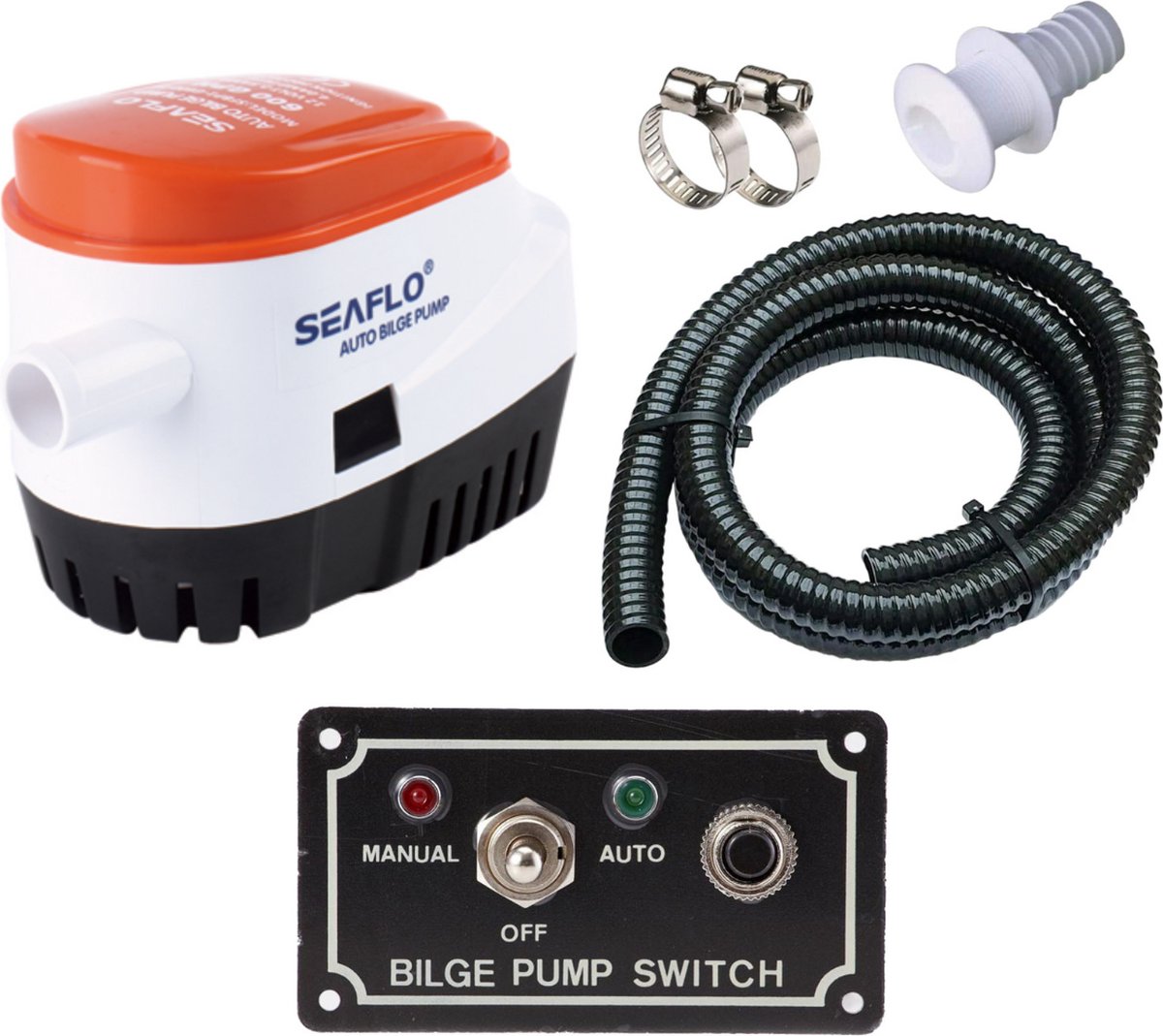 Seaflo Automatische Bilgepomp 12V 600GPH Set Compleet