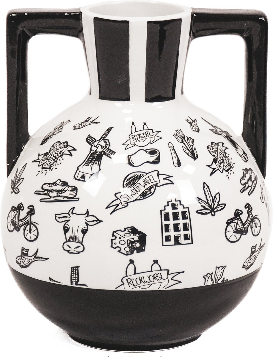 Housevitamin Kettlebell Vase - Dutch Black - 14,5x14,5x18,5cm Design - Eyecatcher.