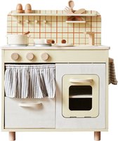 Cuisine jouet en bois Buxibo - Cuisine pour enfants avec Accessoires de vêtements pour bébé et ustensiles de cuisine - Cuisine ludique