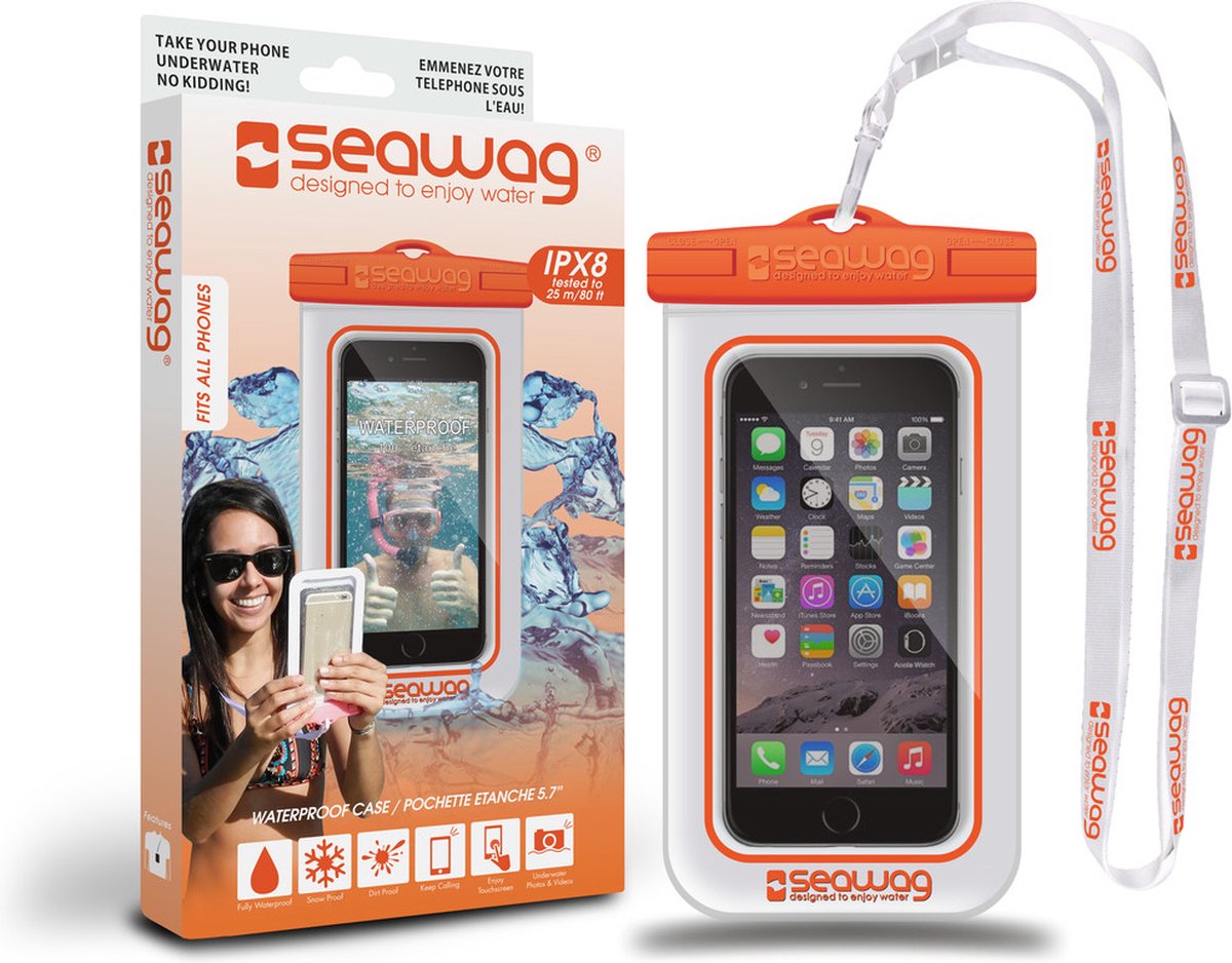 Waterproof Case For Smartphone White & Orange