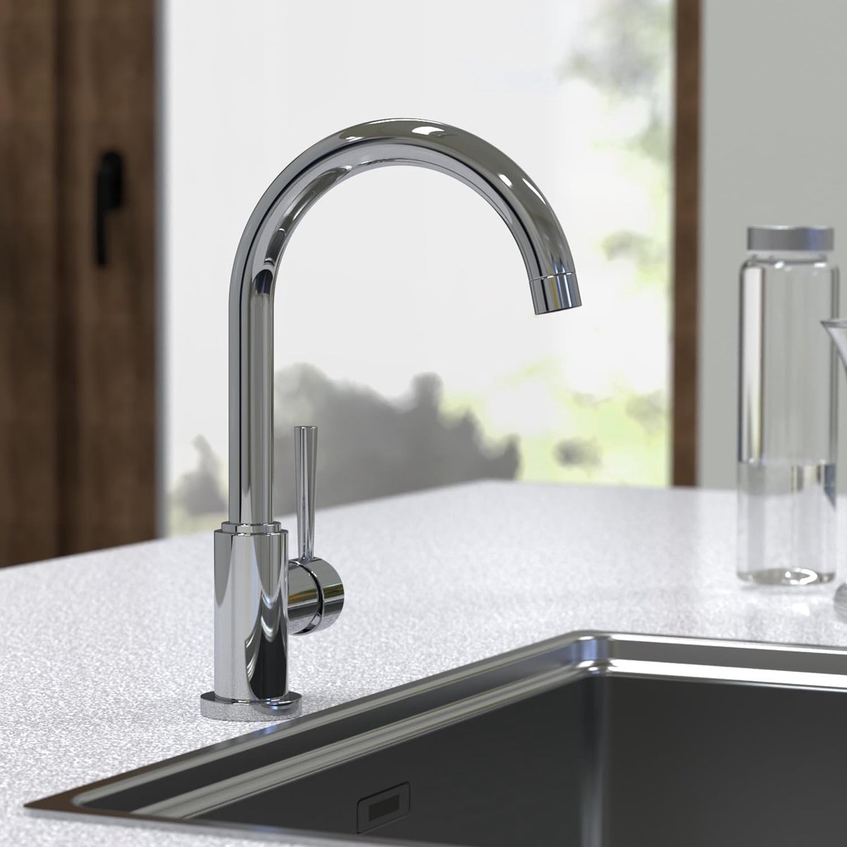 Keukenkraan keukenwaterkraan 360 graden draaibare gootsteenkraan voor dubbele spoelbakken 79116 chroom