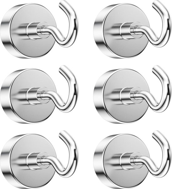 MIN CI 16 stuks Heavy Duty magnetische haken - 45 lbs capaciteit, sterke neodymium magneten, ideaal voor cruisecabines, koelkast, keuken, werkplek