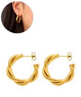 Semyco® Boucles d'oreilles - Boucles d'oreilles Femme Plaqué Or 18 Goud - Boucles d'oreilles pendantes Couleur Or - Fête des Mères - Cadeau Pour Femme - Kira