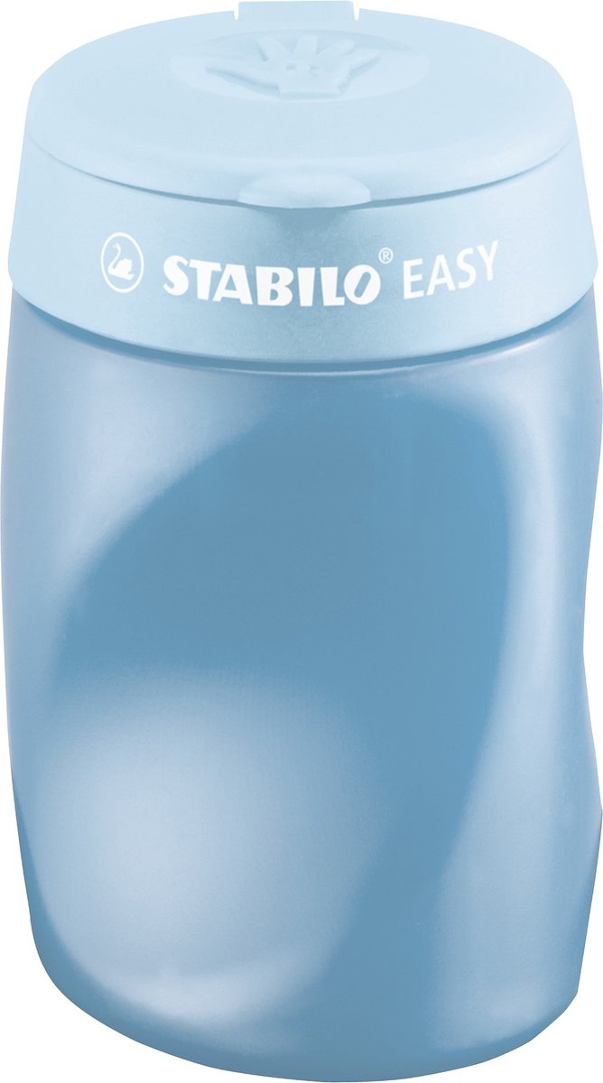 STABILO easysharpener - ergonomische 3 in 1 puntenslijper - rechtshandig - blauw - geschikt voor alle potloden