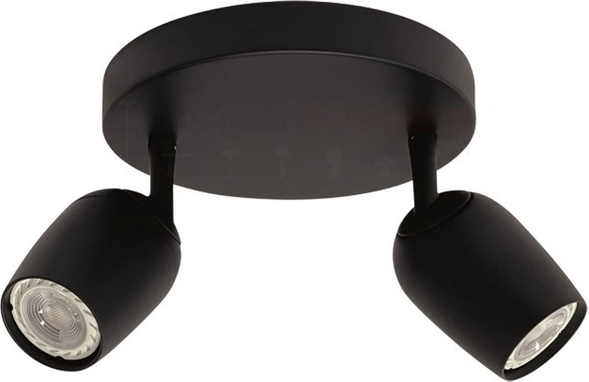 Trova Opbouwspot 2-lichts rond zwart - Modern - Freelight