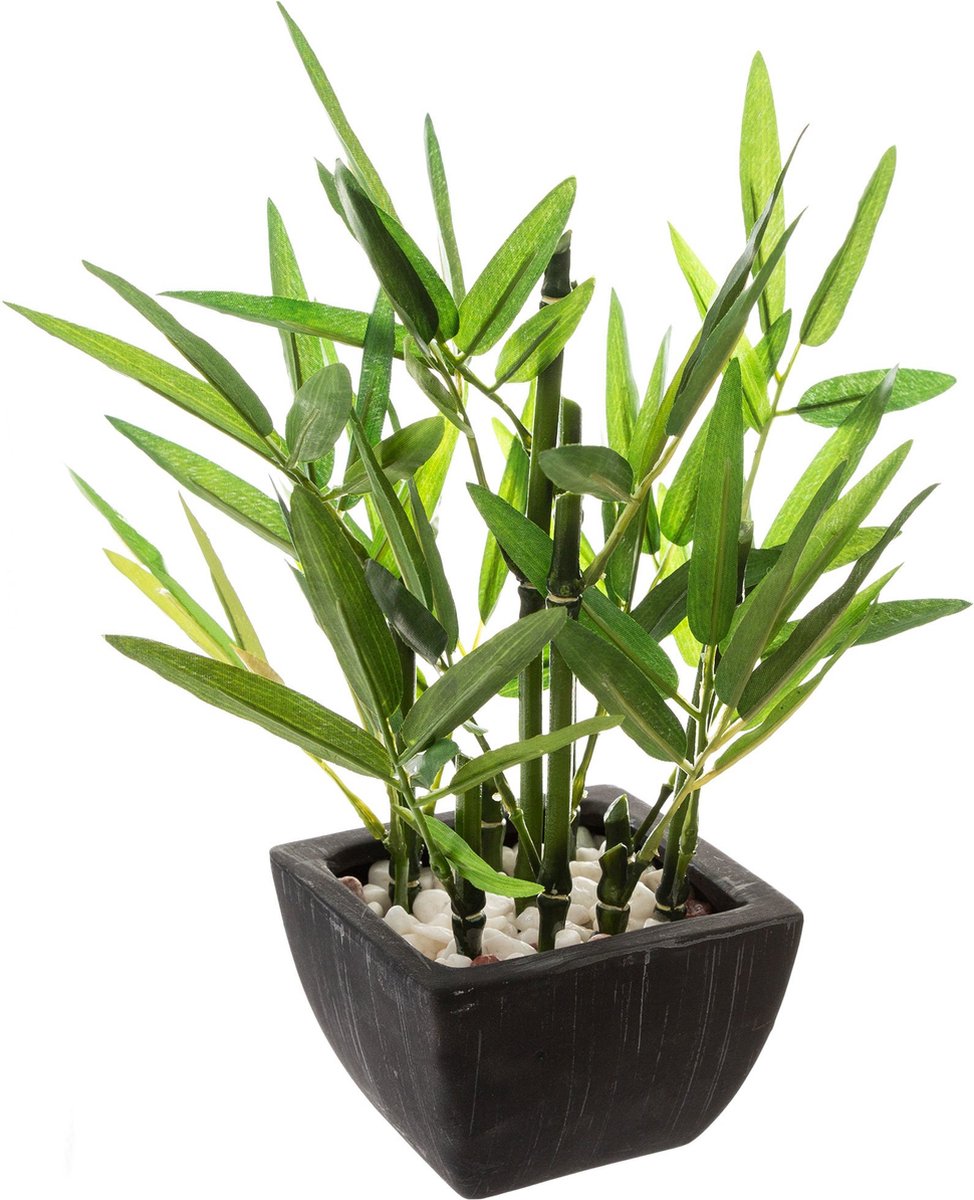 Atmosphera Créateur d'intérieur® Atmosphera Kunstplant in een pot - decoratieve bamboe, 26 cm Noir