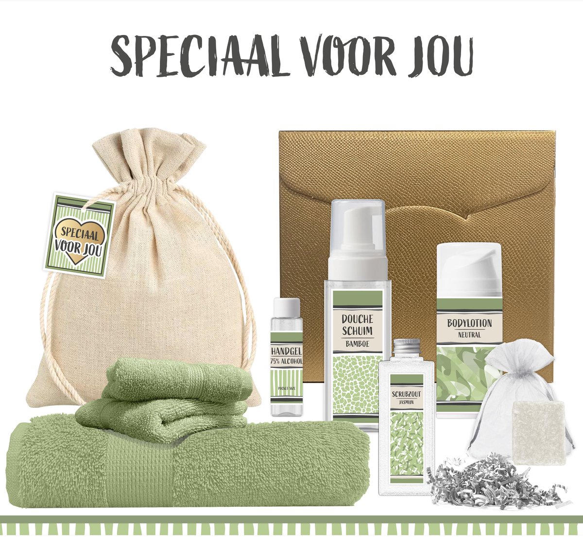 Goedkoopste Geschenkset “Speciaal voor jou” - 9 producten - 800 gram | Giftset voor haar - Luxe cadeaubox - Wellness Set - Cadeaupakket - Cadeau vrouw - Vriendin - Zus - Moeder - Mama – Moederdag - Verjaardag - Kerstpakket - Kerstcadeau - Groen - Kerst Geschenk
