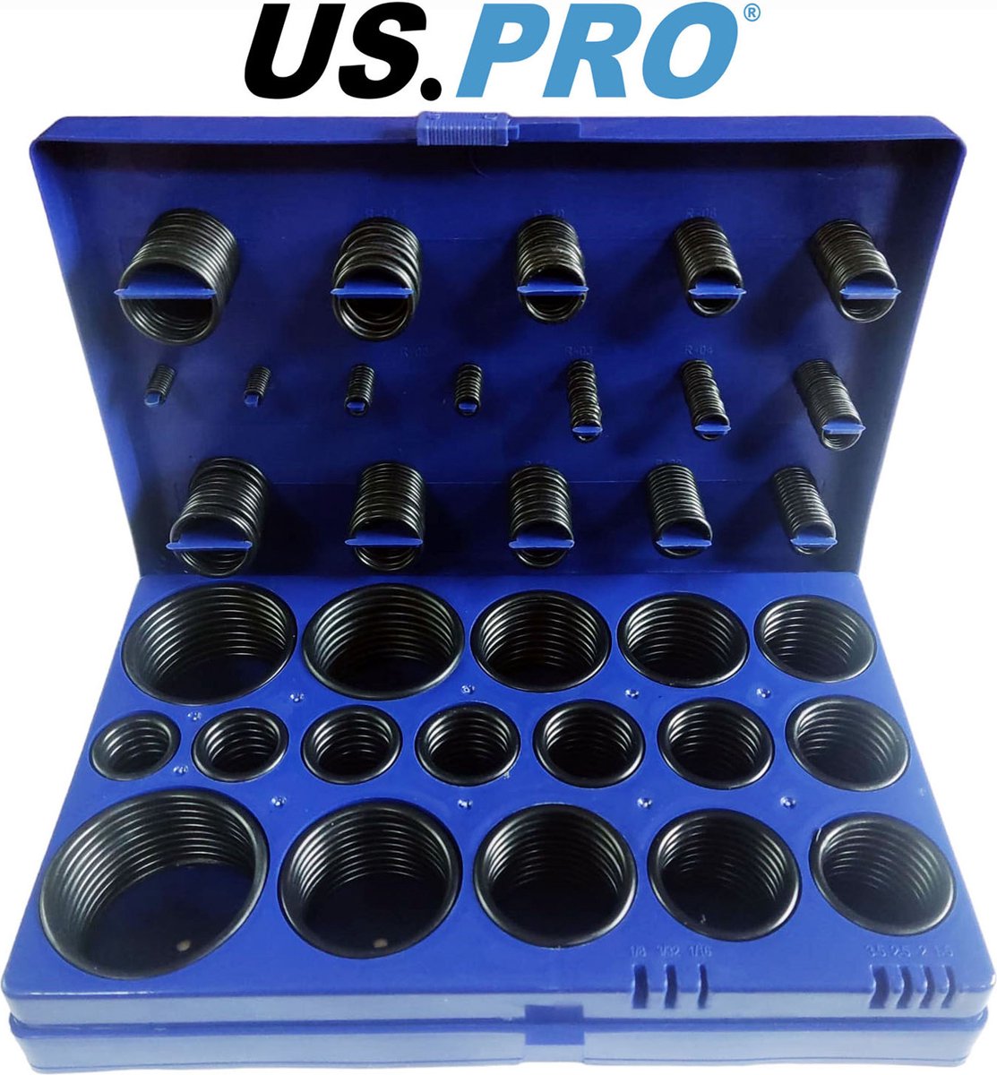 Rubberen O-ring assortiment 32 verschillende maten in handige opbergdoos 419-delig