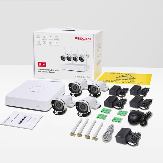 Foscam FN8108W-B4-1T Kit Beveiligingscamera Set - 4 Camera's - Draadloos - 1TB Geheugen - Nachtzicht 30m - Mesh netwerk - 3MP - Wifi - Wit van Foscam — afbeelding 2