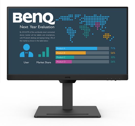 BenQ Full HD Monitor GW2490T - Beeldscherm 100Hz - IPS - 1920x1080p - EyeCare - 24 inch - In hoogte verstelbaar