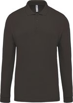 Kariban Piqué-herenpolo lange mouwen K256 - Dark Grey - S