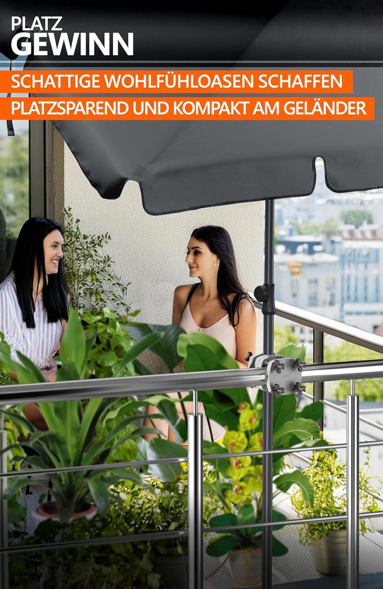 4smile Parasol beschermhoes - Voor ronde parasols tot 200 cm en vierkante modellen tot 200 x 125 cm - Met staaf, ritssluiting en draaggreep - Polyester