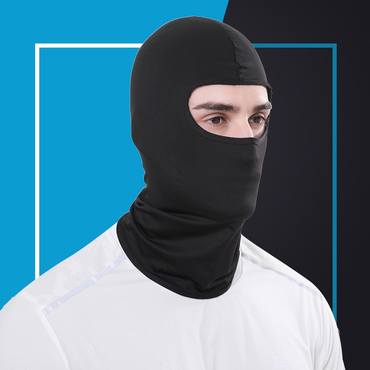 CVD® Bivakmuts voor o.a. Skien Snowboarden Motorrijden Wielrennen & Schaatsen Gezichtsmasker Balaclava Bivak Muts Nekwarmer Unisex Volwassenen Zwart