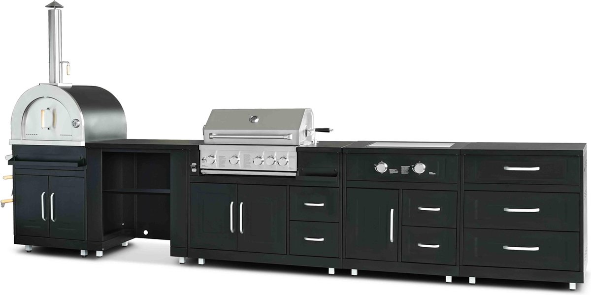 Oviala - Buitenkeuken 5 elementen en 3 kookmodules - Memphis