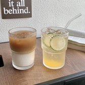 Verre à eau Glozini - 6 pièces - Glas ribble - 200 ml - Glas strié - Empilable