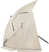 VirtuFit Strandparasol Premium - Windscherm - Beige - 200 x 140 cm - Windscherm met Afrits Vlakken - Stevige Constructie - Strandparasol met Draagtas - Strandparasols - Strand Parasol - Strandtent