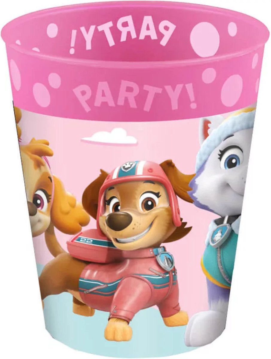 Goedkoopste Paw Patrol - Beker - Roze - Drinkbeker - 250ml (8stuks) - Plastic Feestbeker