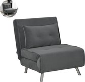 LBB Canapé-lit - Dépliant - Canapé-lit - Lit d'appoint - Canapé-lit - Fauteuil couchage - Lit pliant - 1 personne - Très confortable - Gris foncé