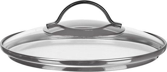 WMF Pannendeksel 16 cm, glazen deksel met ronde metalen handgreep, deksel voor potten en pannen, hittebestendig glas, vaatwasmachinebestendig