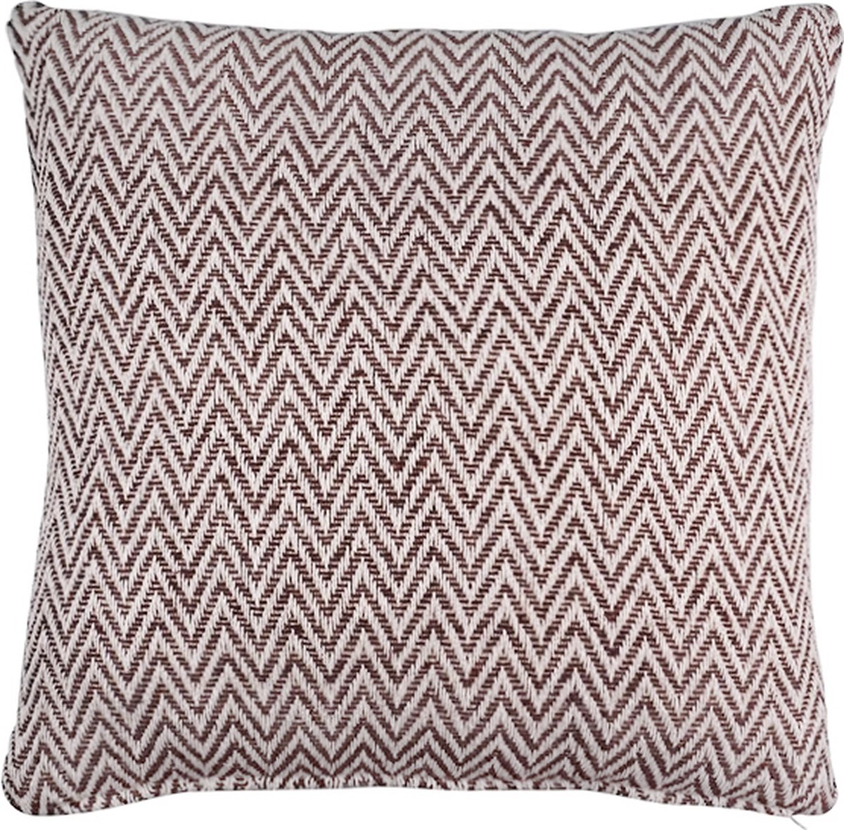 Linen & More Sierkussen 'Zigzag' (45cm x 45cm, Cappuccino) zie beschrijving