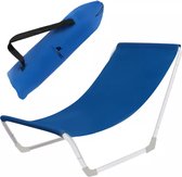 Strandstoelen - 2 Stuks - Blauw - Strandstoel met Opbergtas - Strandstoel Opvouwbaar - Inklapbaar - Strandstoeltje - Strandstoelen - Kampeerstoel - Visstoel