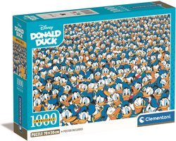 foto van Clementoni - Puzzel - 1000 Stukjes - Impossible Donald Duck Compact - Vanaf 14 jaar