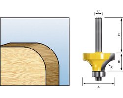 Makita R9,53 31,75x15,88mm S 8mm Freesbit Afrondfrees + lager - D-11243