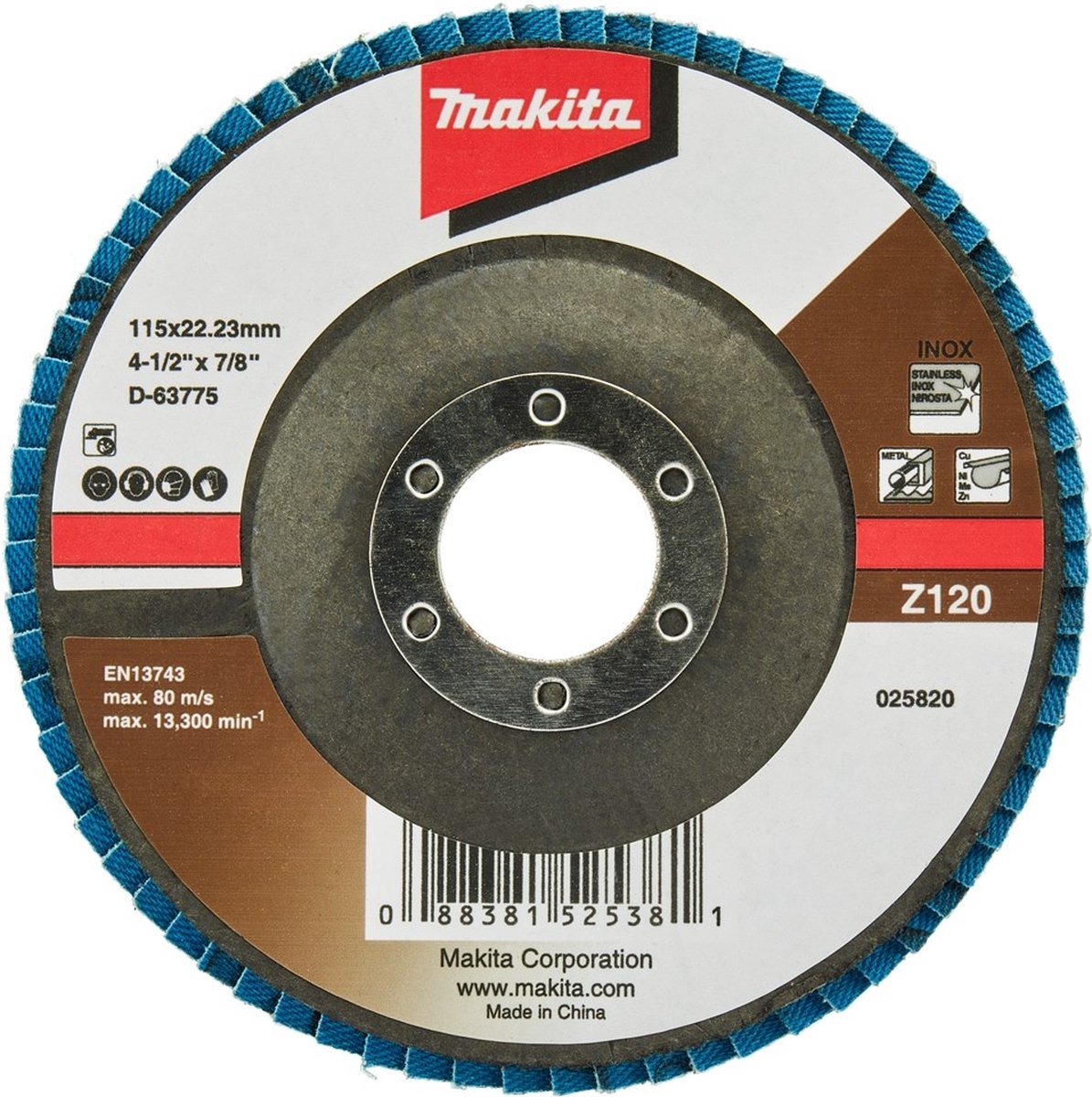 Makita D-63775 Lamellenschuurschijf Z120 | 115mm
