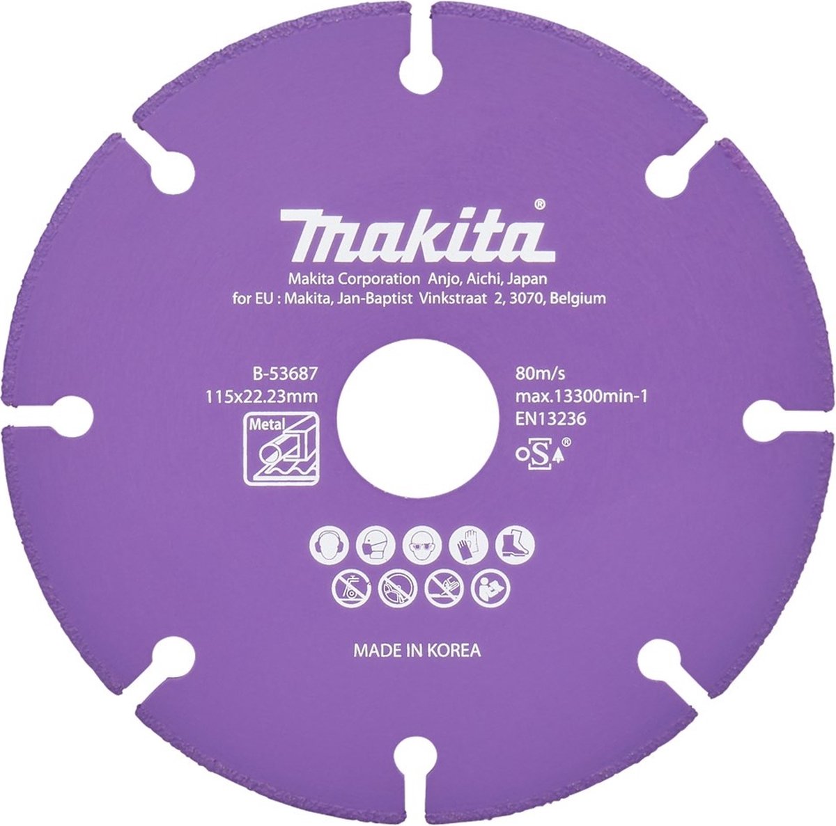 Makita B-53687 Diamantschijf staal | 115 x 22,23 x 1,3 mm