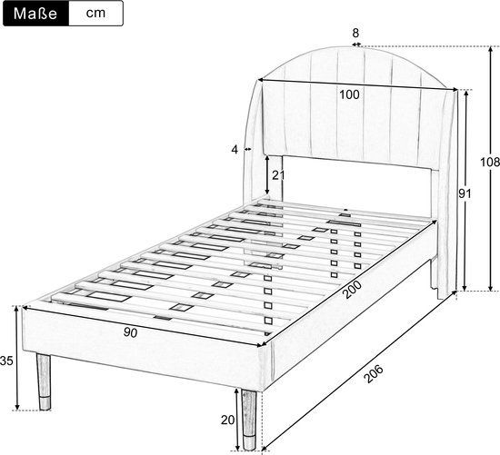Tatub King drijvend bedframe met zijopbergzak, led-zwevend bedframe met laadstation en 4