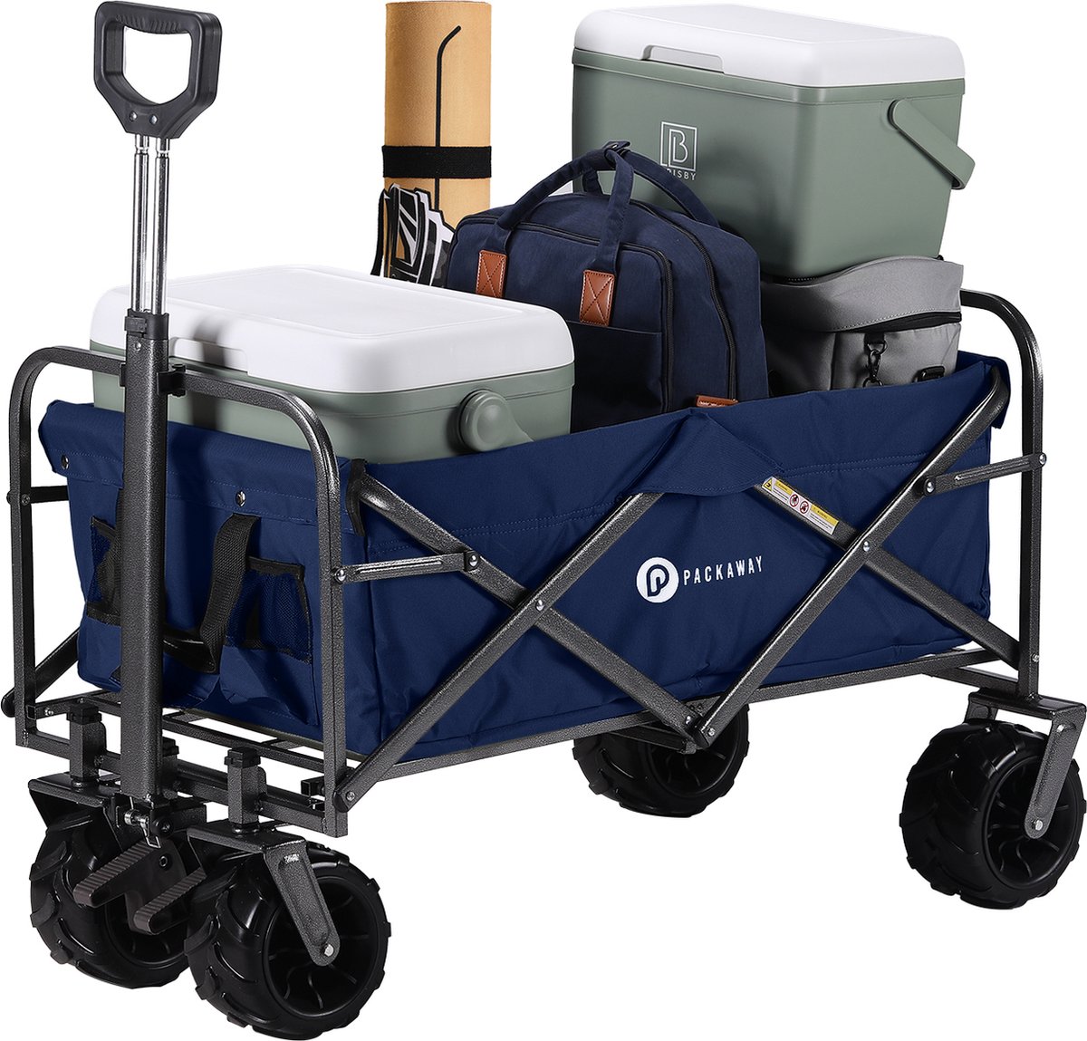 Packaway XL Opvouwbare Bolderkar Heavy Duty van Wasbaar Polyester tot 80KG – 98 x 45 cm – DONKERBLAUW