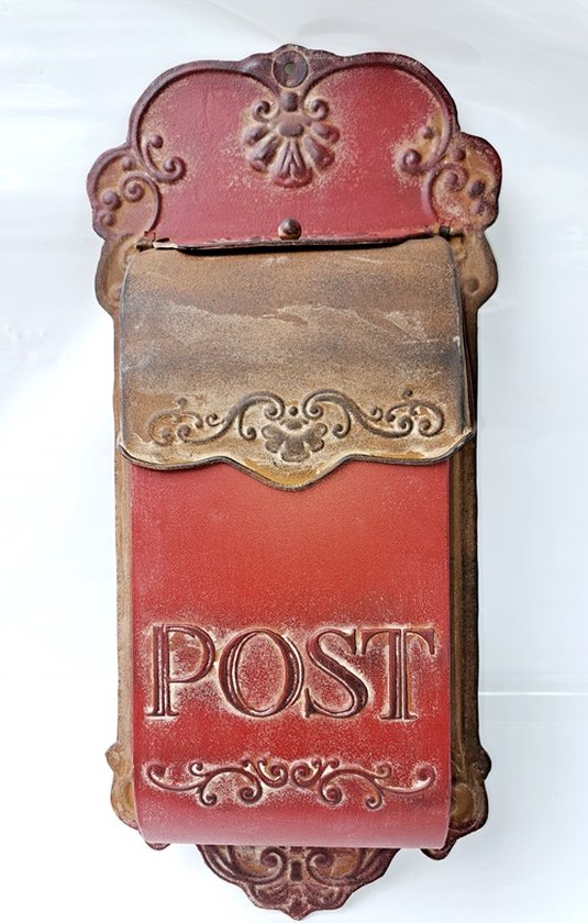 Foto: Brievenbus rood postbus bk171r hoogte 50 cm nostalgie verzinkt vintage brocante weerbestendig