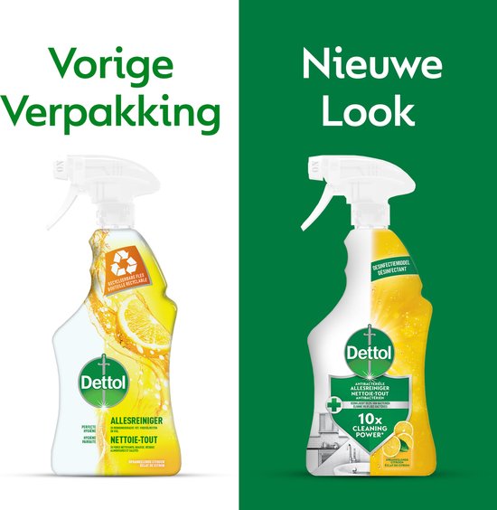 Nettoyant tout usage Dettol Spray Power & Fresh Spray Citron - 6 x 500 ml