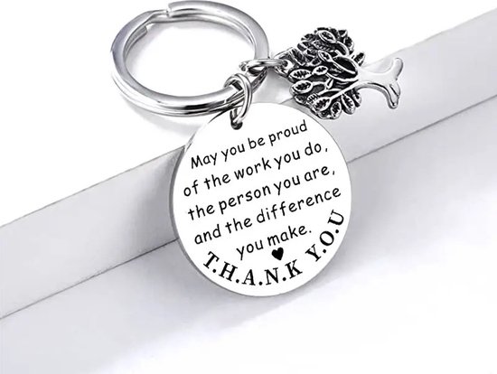 Bedankt geschenken voor vrouwen inspirerende sleutelhanger voor collega werknemer leraar team waardering aanwezig van baas verlaat pensioen afscheid mag je trots zijn op het werk dat je doet (zilver