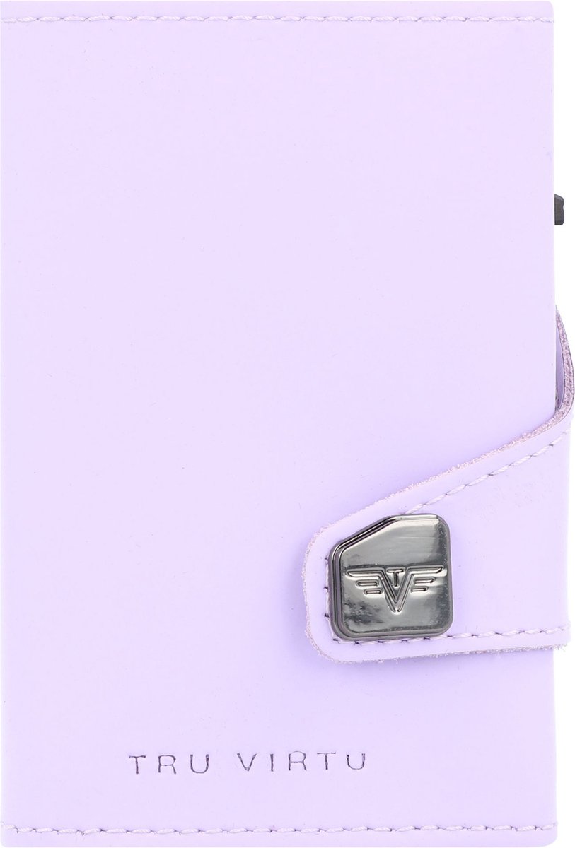 TRU VIRTU Leren Kaarthoes Click & Slide Wallet Lilac Matt / Silver Paars Zilverkleurig